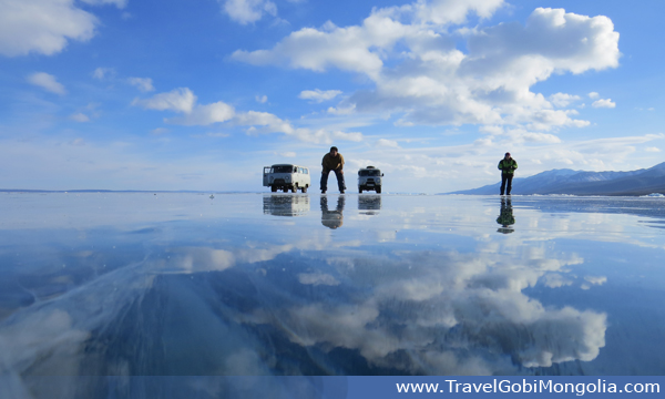 The Khuvsgul Lake is great mirror itself in winter