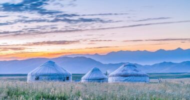 Kazakh gers in Western Mongolia