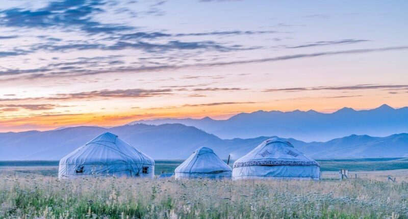 Kazakh gers in Western Mongolia